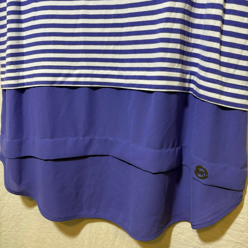 MICHAEL Michael Kors Purple & White Striped Tank Top EUC Medium M Ladies Casual - Picture 5 of 9